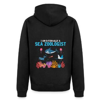 Zooologiste marin officiel Zooologie Mer - Veste à capuche bio Premium Unisexe - noir - Dos - Nico (187cm)