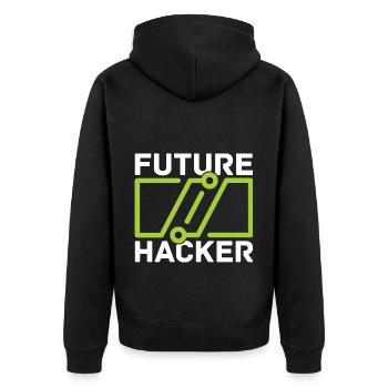 Programmierer Coder Software Entwickler - Unisex Premium Bio Zip Hoodie - Schwarz - Hinten - Nico (187cm)