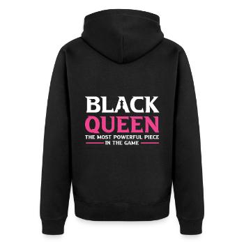 Femme noire Reine des échecs Droits des femmes - Veste à capuche bio Premium Unisexe - noir - Dos - Nico (187cm)