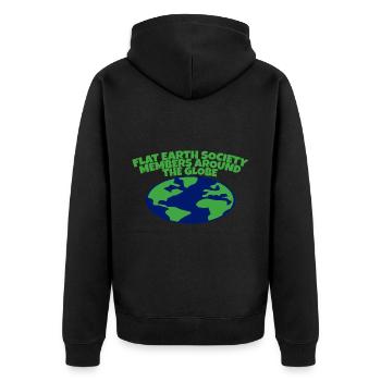 Flat Earth Society, membres du monde entier 12 - Veste à capuche bio Premium Unisexe - noir - Dos - Nico (187cm)