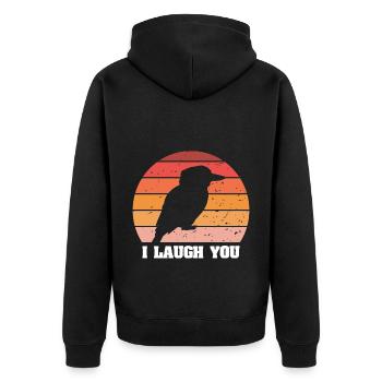 Australian King Fisherman and Lanchender Bird - Unisex Premium Organic Zip Hoodie - black - Back - Nico (187cm)