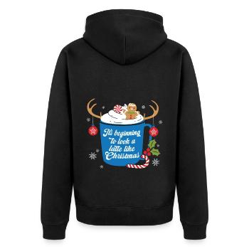Cadeaux de Noël Noël - Veste à capuche bio Premium Unisexe - noir - Dos - Nico (187cm)