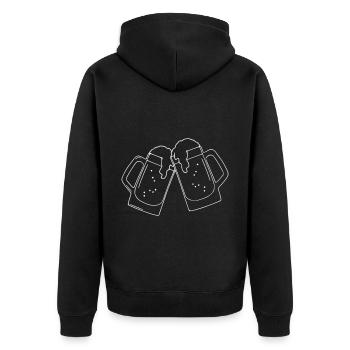 Beer Drawing Party Celebrate White - Unisex Premium Organic Zip Hoodie - black - Back - Nico (187cm)