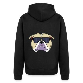 Colorbulls Conti Bulldoggen Continental Bulldogs - Unisex Premium Bio Zip Hoodie - Schwarz - Hinten - Nico (187cm)