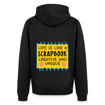 La vie est comme un album créatif et unique - Veste à capuche bio Premium Unisexe - noir - Dos - Nico (187cm)