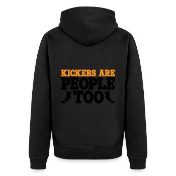 Les kickers sont aussi des gens 20 - Veste à capuche bio Premium Unisexe - noir - Dos - Nico (187cm)