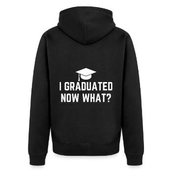 J’ai obtenu mon diplôme maintenant quoi - Veste à capuche bio Premium Unisexe - noir - Dos - Nico (187cm)