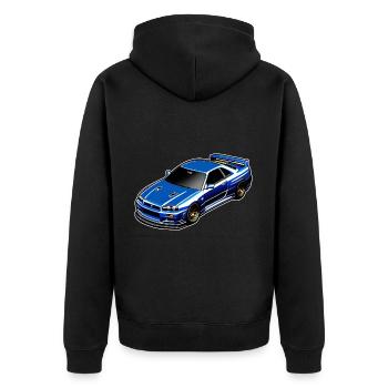 Jdm / Tuning / Turbocharger / Rims / Chiptuning - Unisex Premium Organic Zip Hoodie - black - Back - Nico (187cm)