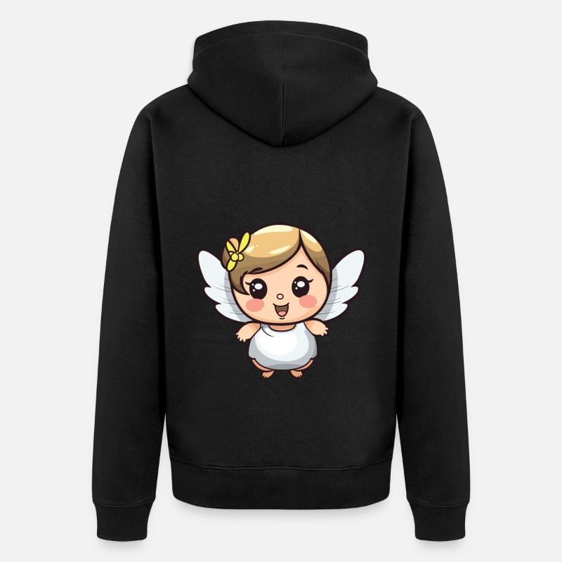 Fée Mignon Bande dessinée - Veste à capuche bio Premium Unisexe - noir