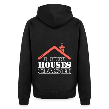 J’achète des maisons au comptant Investisseur immobilier - Veste à capuche bio Premium Unisexe - noir - Dos - Nico (187cm)