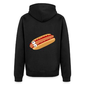 Hot-dog fou - Veste à capuche bio Premium Unisexe - noir - Dos - Nico (187cm)