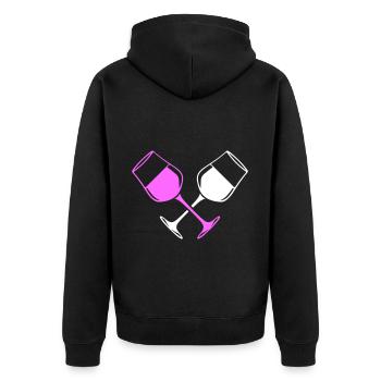 Wine Glass Red Wine Symbol Wine - Unisex Premium Organic Zip Hoodie - black - Back - Nico (187cm)