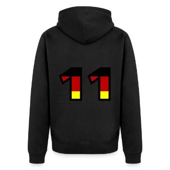 Maillot Allemagne numéro 11 - Veste à capuche bio Premium Unisexe - noir - Dos - Nico (187cm)