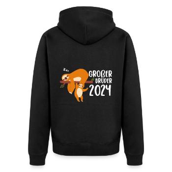 Big Brother 2024 Sloth - Unisex Premium Organic Zip Hoodie - black - Back - Nico (187cm)