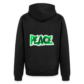 Peace - Unisex Premium Bio Zip Hoodie - Schwarz - Hinten - Nico (187cm)