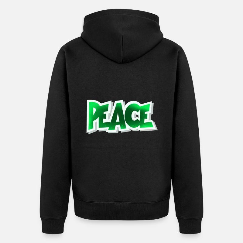 Peace - Unisex Premium Bio Zip Hoodie - Schwarz