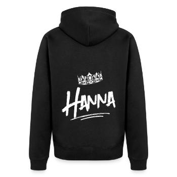 Hanna - Unisex Premium Bio Zip Hoodie - Schwarz - Hinten - Nico (187cm)