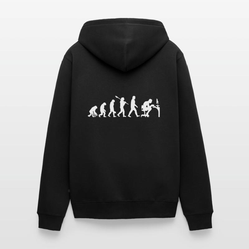 Programmierer - Evolution - PC - Informatiker Unisex Premium Bio Zip Hoodie