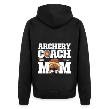 Bogenschütze Bogensport Pfeil Bogen Bogenschießen - Unisex Premium Bio Zip Hoodie - Schwarz - Hinten - Nico (187cm)