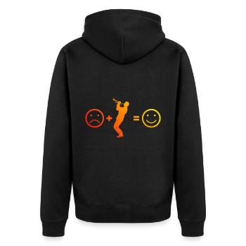 Trompete Trumpet Player Damen Trumpet Jazz Trompet - Unisex Premium Bio Zip Hoodie - Schwarz - Hinten - Nico (187cm)