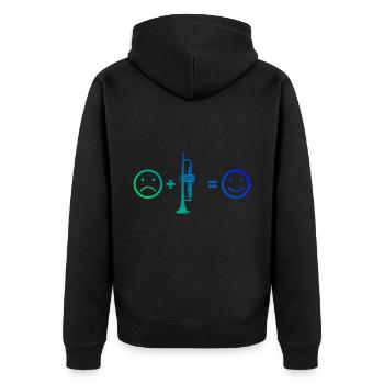 Jazz Trumpet Trumpet Trumpet Player - Unisex Premium Organic Zip Hoodie - black - Back - Nico (187cm)