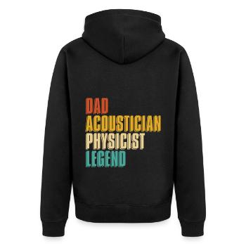 Physik Physiker - Unisex Premium Bio Zip Hoodie - Schwarz - Hinten - Nico (187cm)