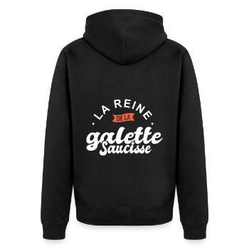 reine la galette saucisse breton bretagne cuisine - Veste à capuche bio Premium Unisexe - noir - Dos - Nico (187cm)