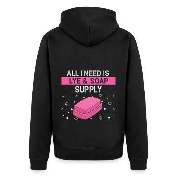 Homemade soap design for oil soap making - Unisex Premium Organic Zip Hoodie - black - Back - Nico (187cm)