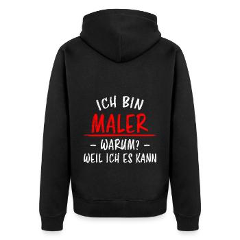 Maler Lustiger Spruch Meister Lackierer Geschenk - Unisex Premium Bio Zip Hoodie - Schwarz - Hinten - Nico (187cm)