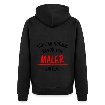 Maler Lustiger Spruch Meister Lackierer Geschenk - Unisex Premium Bio Zip Hoodie - Schwarz - Hinten - Nico (187cm)