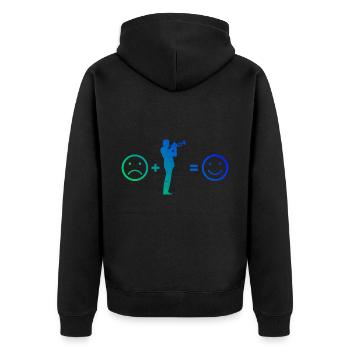 Trompeter Trompetenspieler Trumpet Jazz Trompeter - Unisex Premium Bio Zip Hoodie - Schwarz - Hinten - Nico (187cm)