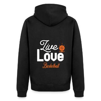 Live Love Basketball - Veste à capuche bio Premium Unisexe - noir - Dos - Nico (187cm)