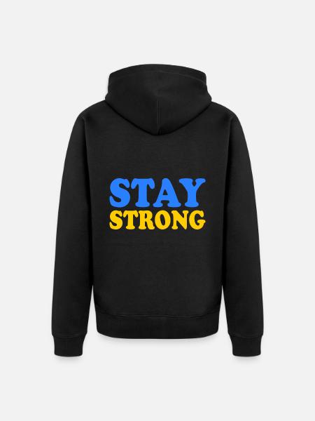 Stay strong - Unisex Premium Organic Zip Hoodie - black