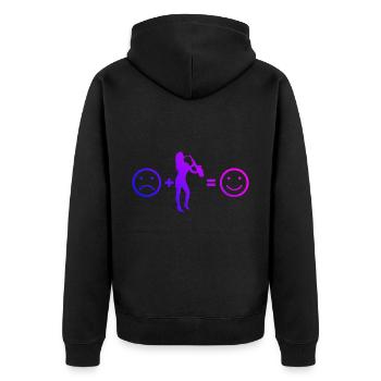 Saxophonistin Herren Saxophon Saxophonist Damen - Unisex Premium Bio Zip Hoodie - Schwarz - Hinten - Nico (187cm)