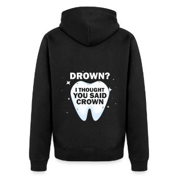 Kieferorthopädietechniker und Dentallabor - Unisex Premium Bio Zip Hoodie - Schwarz - Hinten - Nico (187cm)