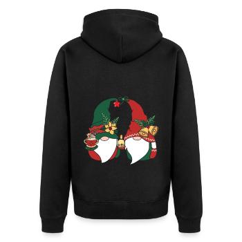 Noël Noël Gnomies - Veste à capuche bio Premium Unisexe - noir - Dos - Nico (187cm)