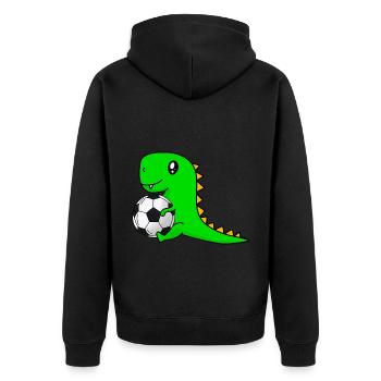 Les dinosaures avec le football - Veste à capuche bio Premium Unisexe - noir - Dos - Nico (187cm)