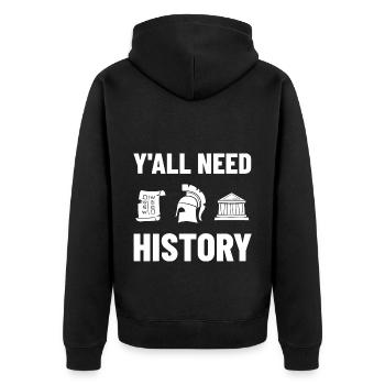 Geschichte Lehrer Lektion Professor Historiker - Unisex Premium Bio Zip Hoodie - Schwarz - Hinten - Nico (187cm)