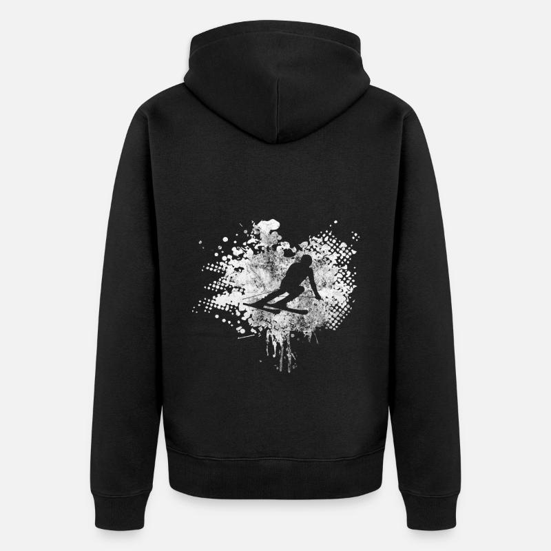 Spritzer - Skiing - (2) - Unisex Premium Organic Zip Hoodie - black