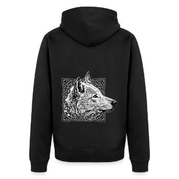 Gris loup - Veste à capuche bio Premium Unisexe - noir - Dos - Nico (187cm)