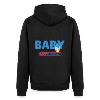 Baby in progress - Unisex Premium Organic Zip Hoodie - black - Back - Nico (187cm)