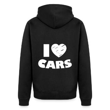 The car lovers - Unisex Premium Organic Zip Hoodie - black - Back - Nico (187cm)