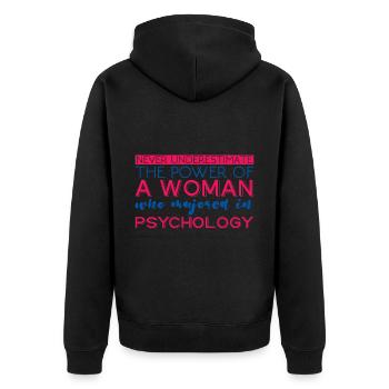 Le pouvoir d’une femme spécialisée en psychologie 4 - Veste à capuche bio Premium Unisexe - noir - Dos - Nico (187cm)