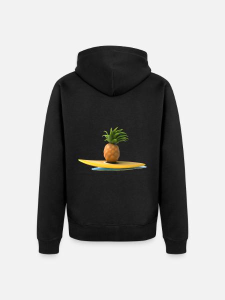 Surfer ananas - Veste à capuche bio Premium Unisexe - noir