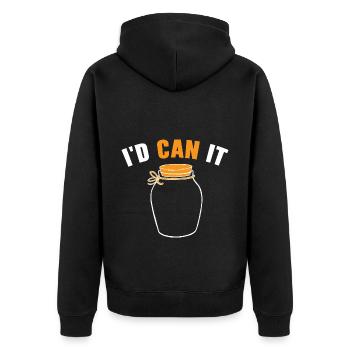 I'd Can It Einmachen von Lebensmitteln Einmachen i - Unisex Premium Bio Zip Hoodie - Schwarz - Hinten - Nico (187cm)