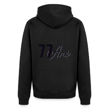 77 Ans - Veste à capuche bio Premium Unisexe - noir - Dos - Nico (187cm)