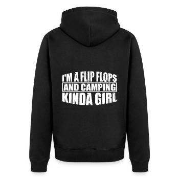 Je suis une Flip Flops Et Camping Kinda Girl 4 - Veste à capuche bio Premium Unisexe - noir - Dos - Nico (187cm)