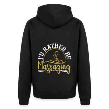 Ich würde lieber massieren Therapeutin Massage The - Unisex Premium Bio Zip Hoodie - Schwarz - Hinten - Nico (187cm)