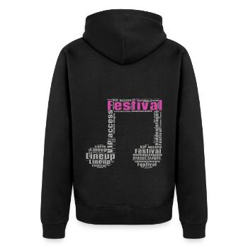 Festival - Unisex Premium Organic Zip Hoodie - black - Back - Nico (187cm)
