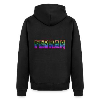 Ferran RS Arc-en-ciel - Veste à capuche bio Premium Unisexe - noir - Dos - Nico (187cm)